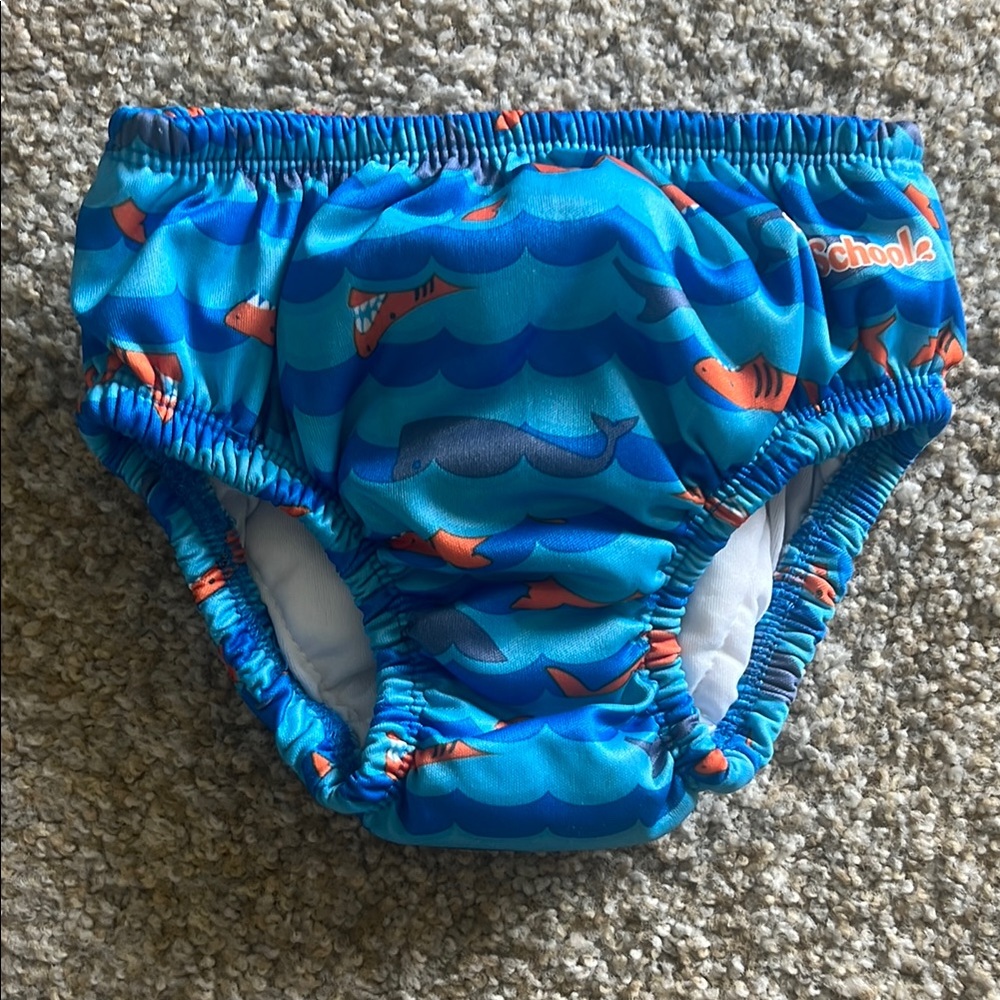 Blue Shark and Whale Swim Diaper 18m